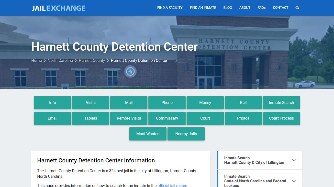 Harnett County Detention Center, NC Inmate Search, Information